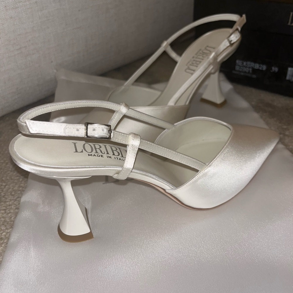 LORIBLU Slingback Satin Heels - Picture 4 of 5